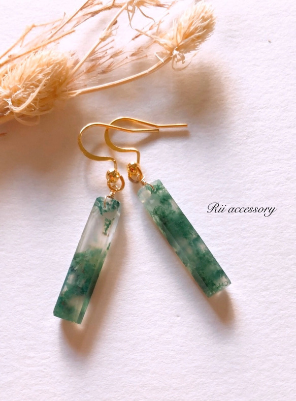 モスアゲートピアス ピアス（その他） Rii 通販｜Creema(クリーマ  