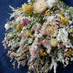 季節のスワッグ春。北海道ガーデンからの贈り物　ドライフラワースワッグ桜と菜の花カラー 5枚目の画像