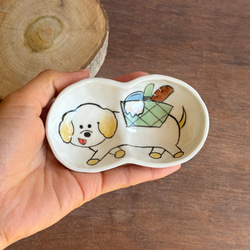 豆型小皿（犬とバスケット） 6枚目の画像