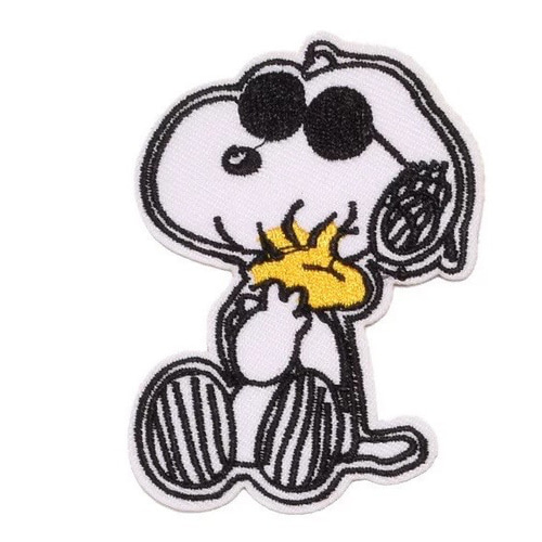 サングラス 抱きウッドストック スヌーピー アイロンワッペン 刺繍