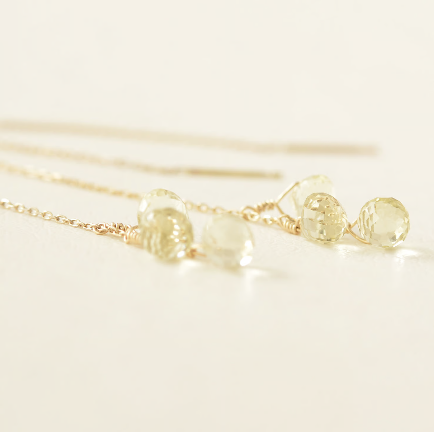 レモンクォーツのアメリカンピアス｜K10YG｜ SNP-135LE-LONG