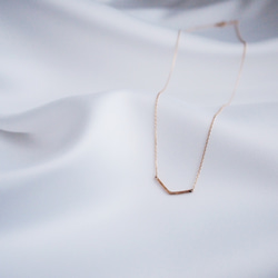 送料無料 【K18YG】星の線　V字ネックレス / 槌目 / mini  ゴールド K18　gold 18金 12枚目の画像