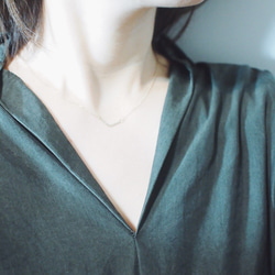 送料無料 【K18YG】星の線　V字ネックレス / 槌目 / mini  ゴールド K18　gold 18金 8枚目の画像