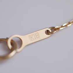 送料無料 【K18YG】星の線　V字ネックレス / 槌目 / mini  ゴールド K18　gold 18金 5枚目の画像