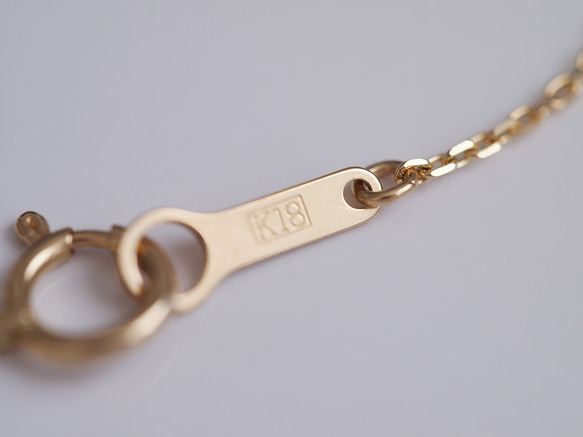 送料無料 【K18YG】星の線　V字ネックレス / 槌目 / mini  ゴールド K18　gold 18金 5枚目の画像