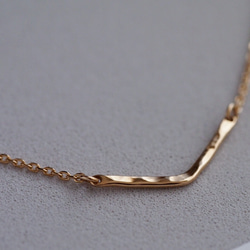 送料無料 【K18YG】星の線　V字ネックレス / 槌目 / mini  ゴールド K18　gold 18金 7枚目の画像