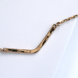 送料無料 【K18YG】星の線　V字ネックレス / 槌目 / mini  ゴールド K18　gold 18金 10枚目の画像