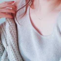 送料無料 【K18YG】星の線　V字ネックレス / 槌目 / mini  ゴールド K18　gold 18金 11枚目の画像