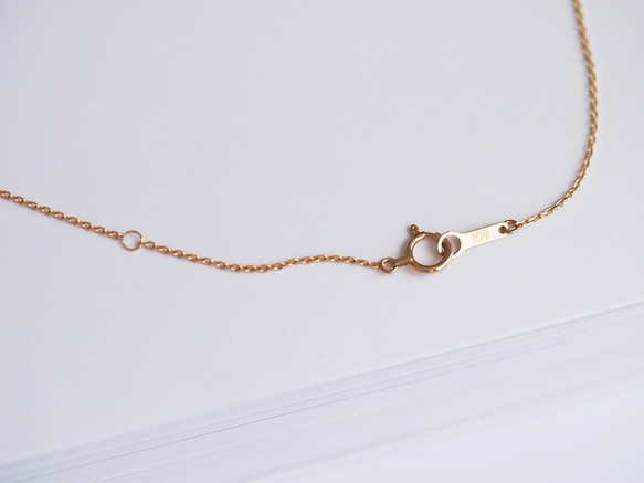 送料無料 【K18YG】星の線　V字ネックレス / 槌目 / mini  ゴールド K18　gold 18金 9枚目の画像