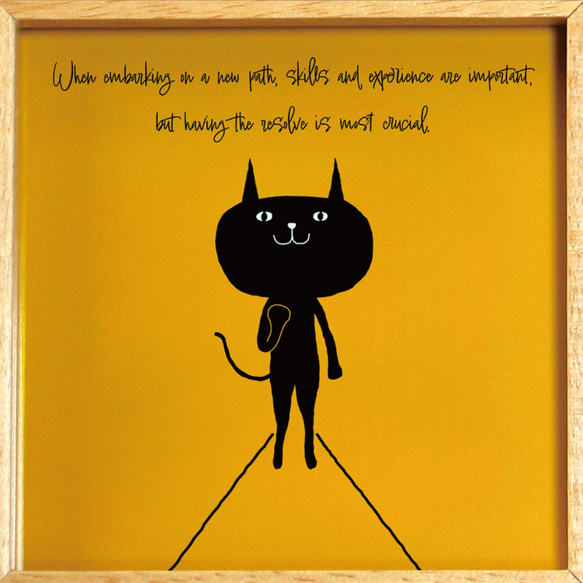 【額付き】 北欧　ネコ　猫　絵　絵画　アート　ポスター　黒猫　イラスト　グッズ　猫モチーフ　雑貨「ねこのひげ　0039」 6枚目の画像