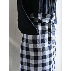 比利時亞麻圍裙塊格子 第2張的照片