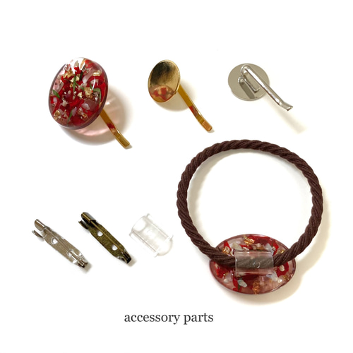 待ち遠しい春ハートレジンヘアゴム