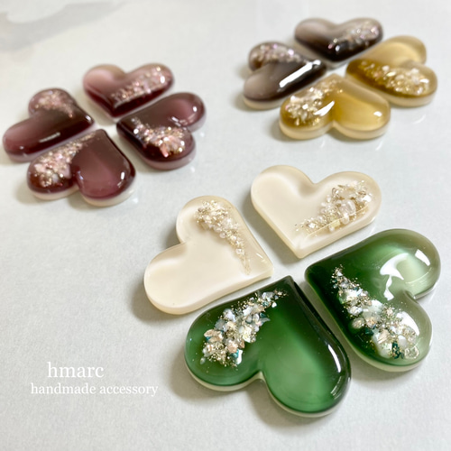 待ち遠しい春ハートレジンヘアゴム