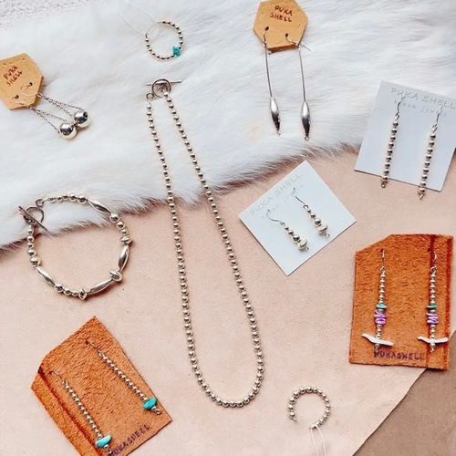 ナバホパールネックレス4mm玉✴︎42cm*シルバー925silverインディアン