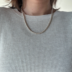 ナバホパール4mm玉50cmネックレス✶シルバー925silver