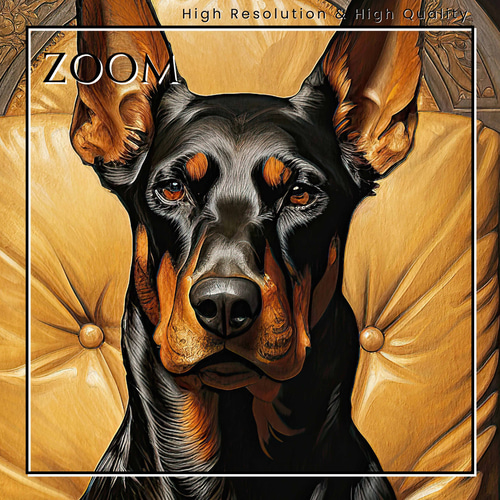 博識 - ドーベルマン犬 No.2】ジークレー版画＊名入れOK！ アート