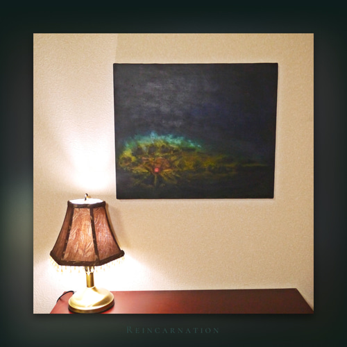 朝方の景色　アクリル画　原画 朝方の景色アクリル画原画