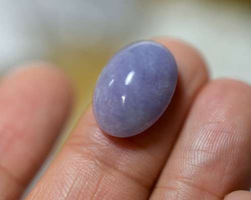 RS4-1 大粒 濃い ラベンダー 新駒色 藤鼠 ミャンマー産 天然 A貨 翡翠