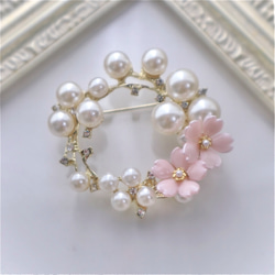 桜咲く⭐︎✴︎寄添う桜のパール ブローチ コサージュ結婚式、七五三