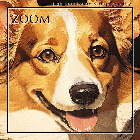 【博識 - ウェルシュコーギー犬 No.1】 アートポスター 犬の絵 犬の絵画 犬のイラスト 3枚目の画像