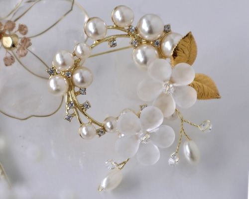 ハンドメイド*チュール パール ゴールド ブローチ コサージュ ハンドメイド*チュール パール ゴールド ブローチ コサージュ