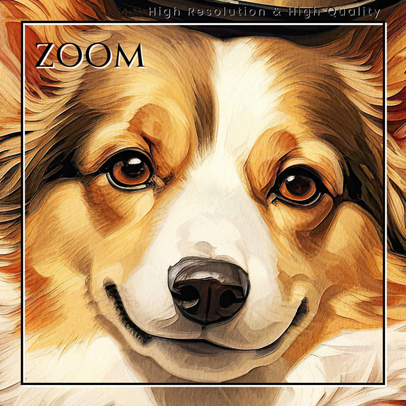 【博識 - ウェルシュコーギー犬 No.2】 アートポスター 犬の絵 犬の絵画 犬のイラスト 3枚目の画像