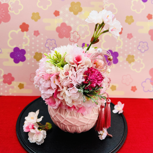 ふんわりピンクの桜アレンジ アートフラワー アトリエmam 通販