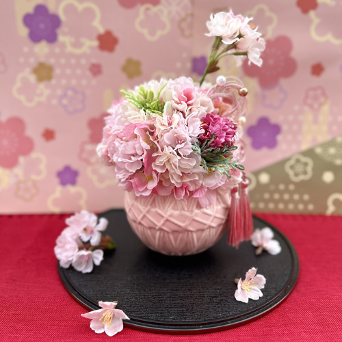 ハンドメイド❣️春のフラワーアレンジ桜の花❣️ ふんわりピンクの桜アレンジ アートフラワー アトリエmam 通販