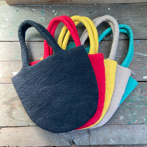 オリジナル 羊毛 フェルト バッグ トート Lサイズ A4も入る バッグ