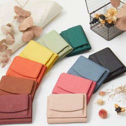 《限定ポイント7倍》15回目再販売 全10色 三つ折り財布 本革 ミニ財布 セカンド財布 小銭入れ ギフト サコッシュ 1枚目の画像