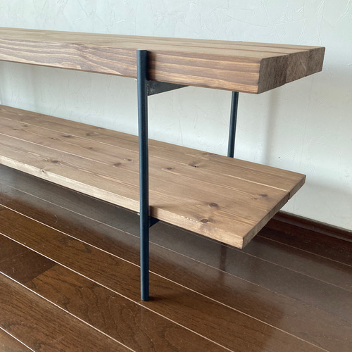 アイアンレッグ ソリッドボード120幅・ローボード・プランツシェルフ