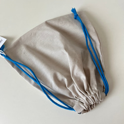 【プチプラ限定商品】一枚仕立て巾着袋　ポイントにリバティ帆布生地使用　現物をお送りします 2枚目の画像