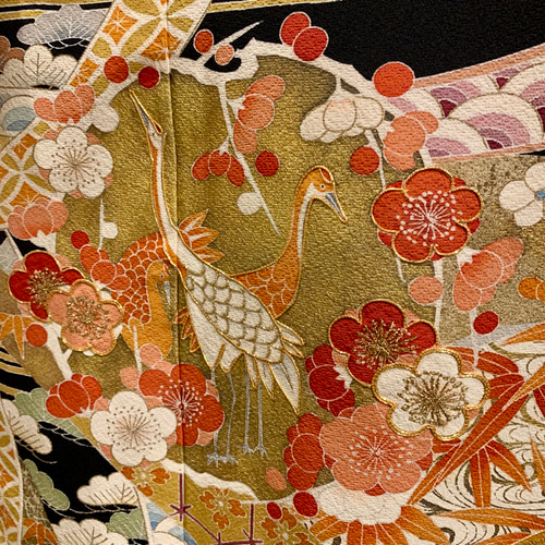 新作＊着物リメイク＊黒留袖のフォーマル衿つきAラインワンピース