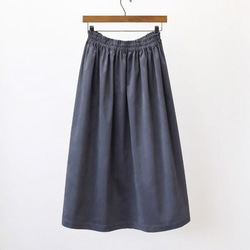 【即納】コーデュロイ ギャザースカート（チャコール）グレー 灰色 1枚目の画像