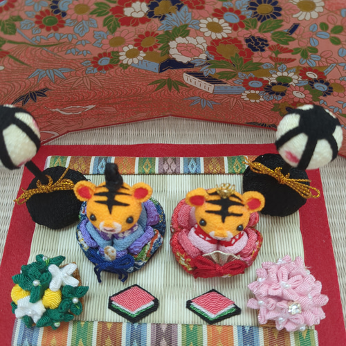 ✿寅のお雛様セット✿ ちりめん細工のひな祭り ひな人形・雛飾り