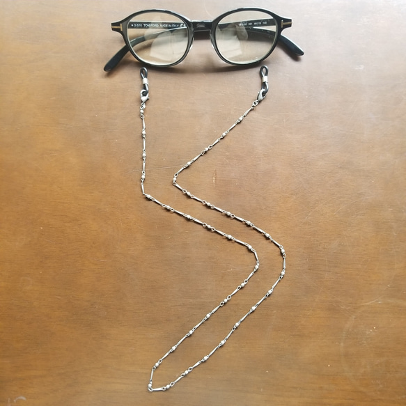 メガネチェーン　マットシルバー　ネックレス　ブレスレット　4way  メンズ　レディース　メガネ　サングラス 1枚目の画像