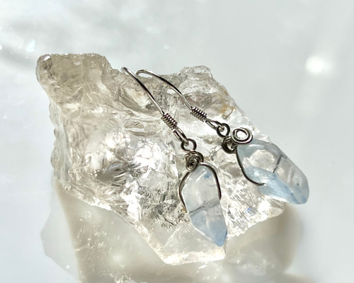 デュモルチェライトインクォーツ ピアス B ピアス（フック・チェーン