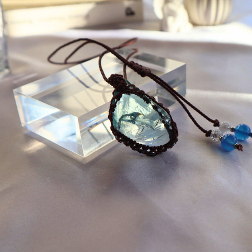 ペンダントトップ ネックレス 天然石 金属アレルギー対応 マクラメ