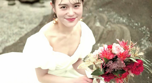 ブライダルピアス 結婚式　花嫁 ブライダルイヤリング 真鍮ピアス ウェディング ブライダル　ゴールドフラワー ヘアピン 8枚目の画像