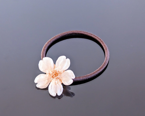 もちもち様　1.29 ルリビタキ　レジンヘアゴム　桜 37321bcfb9e5f14d799fde65086332