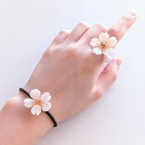 Everpink. 本物の桜 厳選したお花で仕上げる桜のヘアゴム／髪飾り