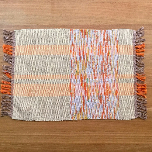 裂き織り」ランチョンマット 【イエロー✽オレンジ】 ランチョンマット