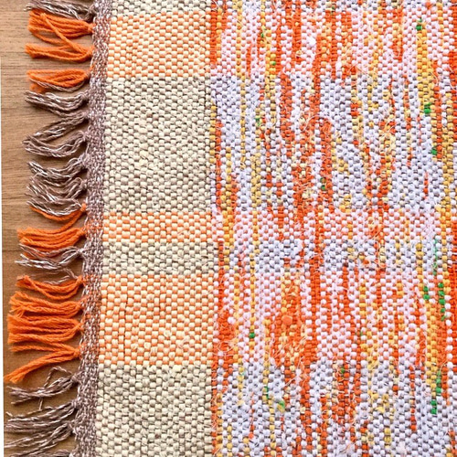 裂き織り」ランチョンマット 【イエロー✽オレンジ】 ランチョンマット