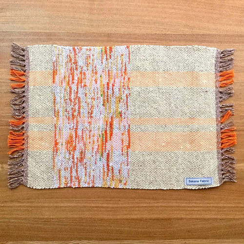 裂き織り」ランチョンマット 【イエロー✽オレンジ】 ランチョンマット