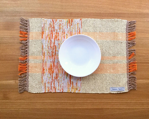 裂き織り」ランチョンマット 【イエロー✽オレンジ】 ランチョンマット