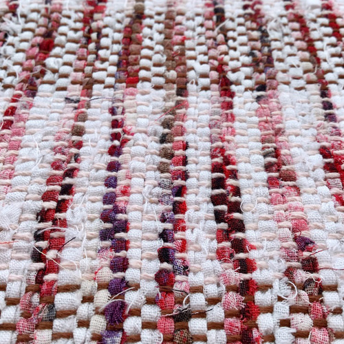 裂き織り」ランチョンマット 【ホワイト✽ピンク】 ランチョンマット