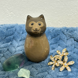 ポメたぬきの置物⭐︎石塑粘土 1枚目の画像