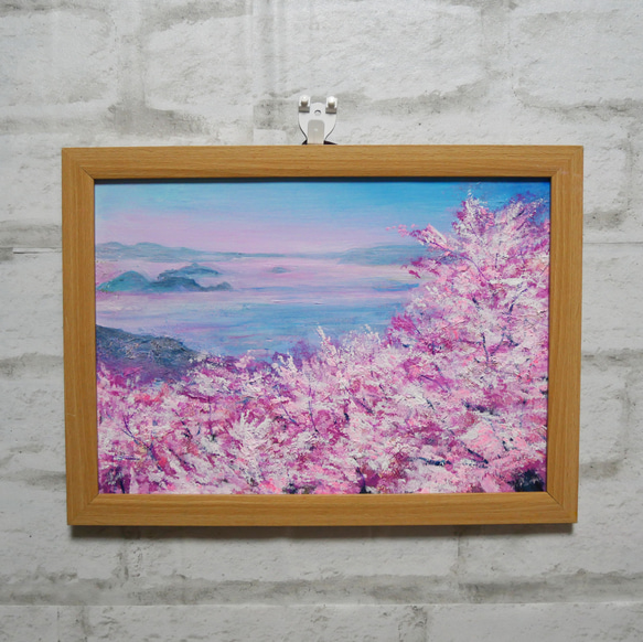 油絵 油彩 油彩画 絵 絵画 【海の桜】 5枚目の画像