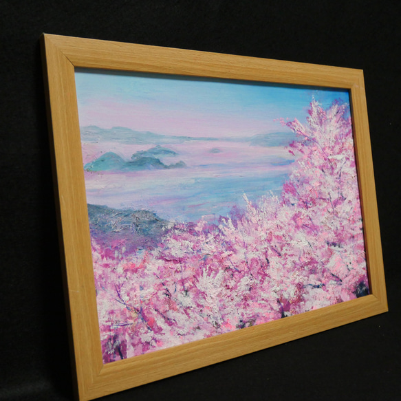 油絵 油彩 油彩画 絵 絵画 【海の桜】 3枚目の画像