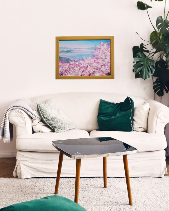 油絵 油彩 油彩画 絵 絵画 【海の桜】 11枚目の画像